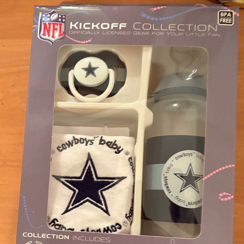 NFL Cowboys Baby Bib and Accessory Set -Blue and White